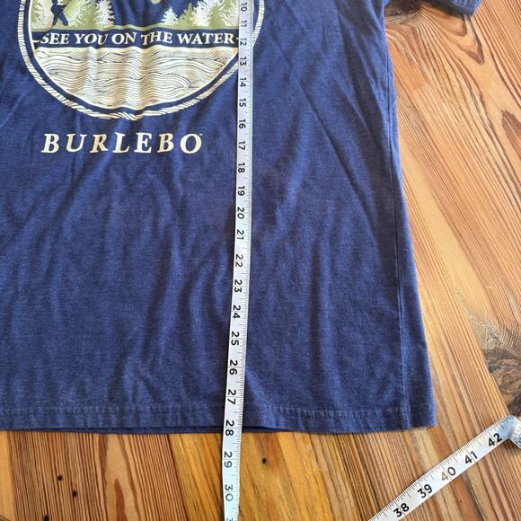 Burlebo T-Shirt Sz LG Blue Natural Sun Fading Fishing Graphic Short Sleeve EUC - Picture 7 of 8